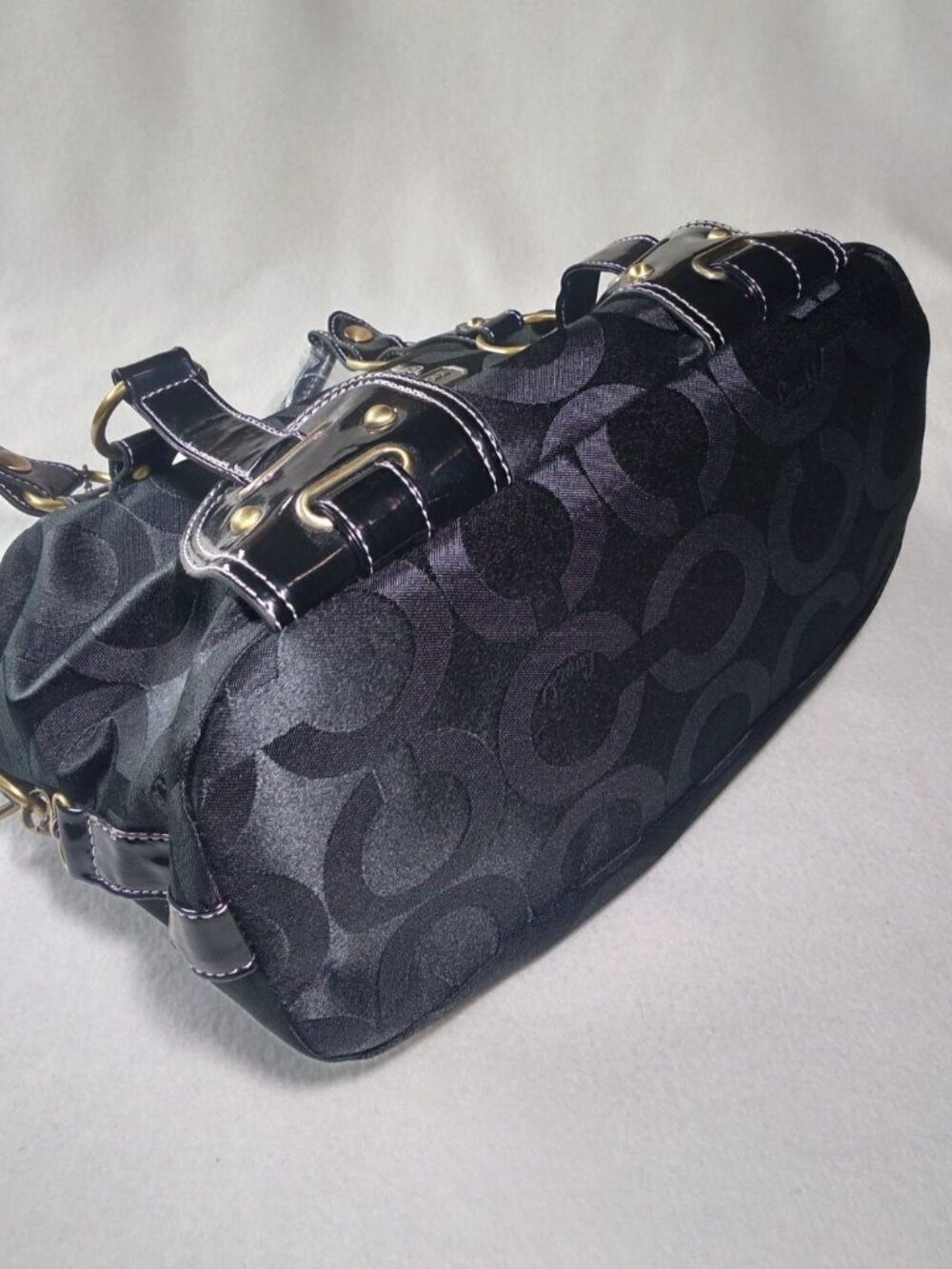 Vintage Authentic Coach Satchel with Removable Strap Leather Trim New with Tags - Picture 6 of 12